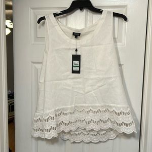 Linen and lace tank